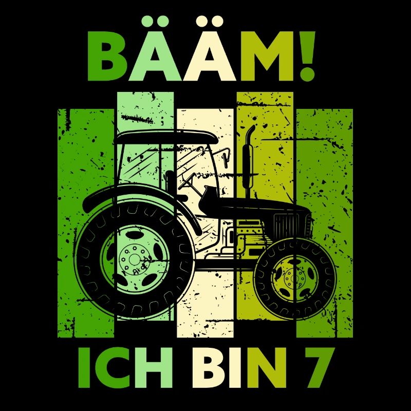 7. Geburtstag 7 Jahre Geschenk Sieben Traktor