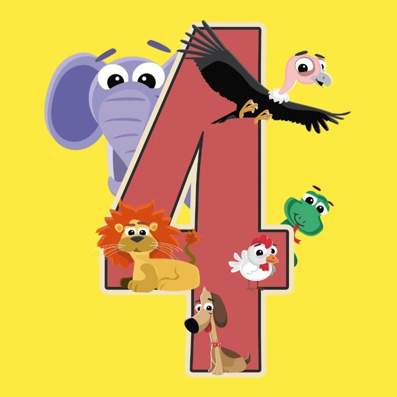 4. Geburtstag 4 Jahre Vier Junge Mädchen Geschenk