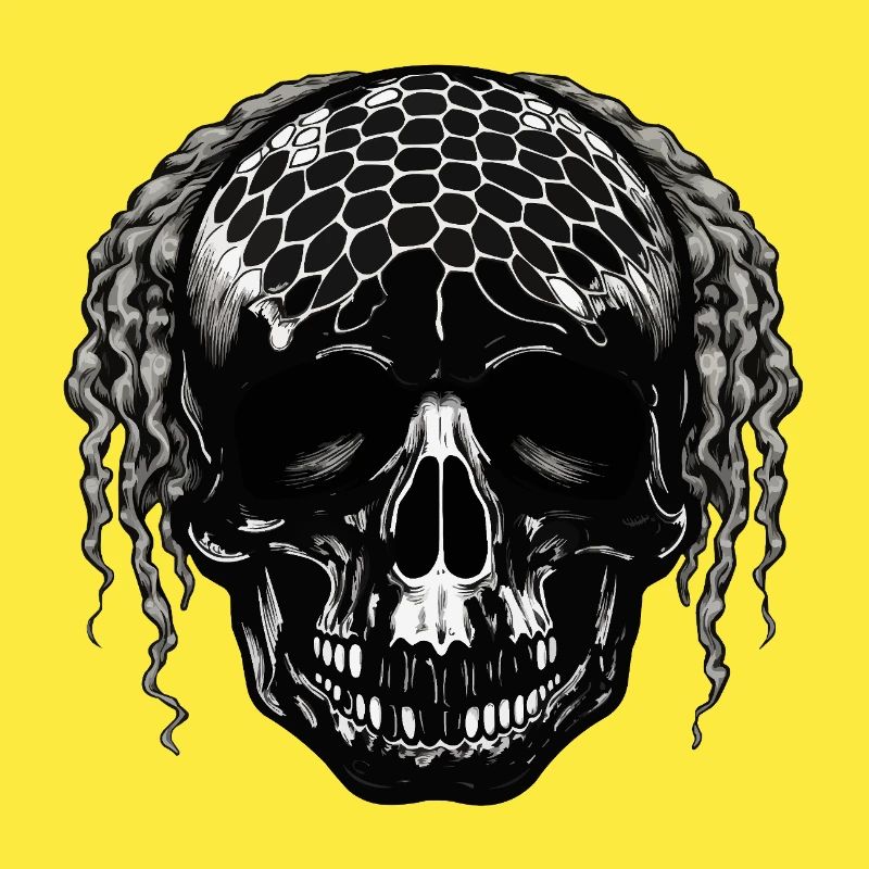 Skull with Mesh Pattern Dreadlocks