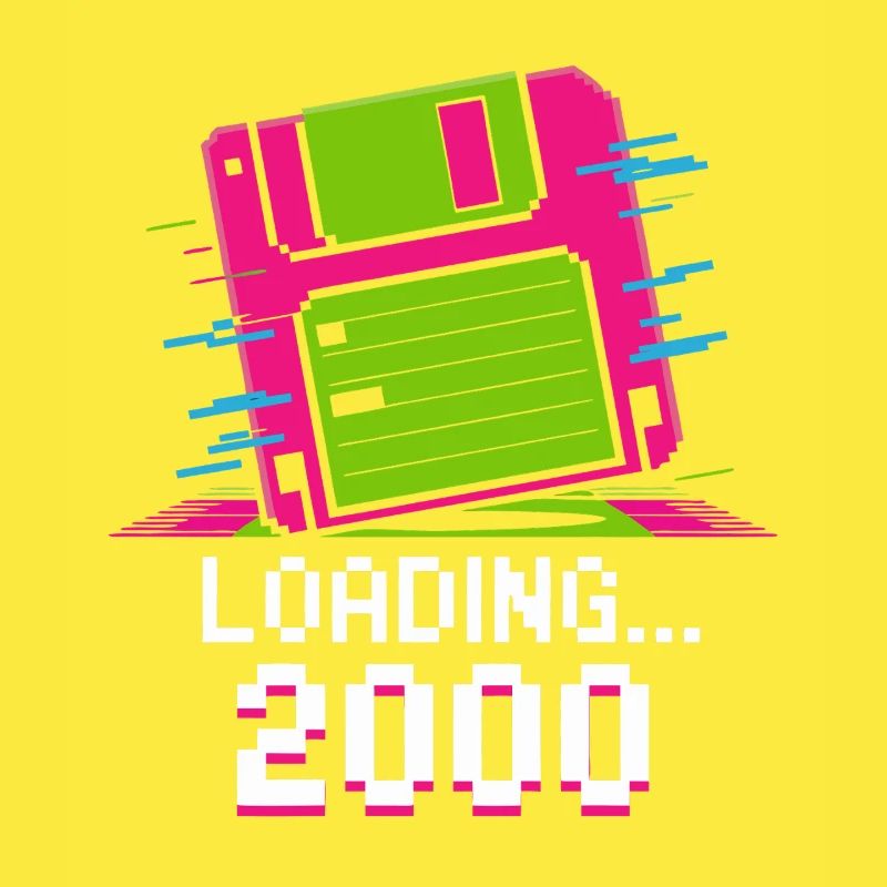 Loading 2000 Disketten-Design Retro Pixel Design