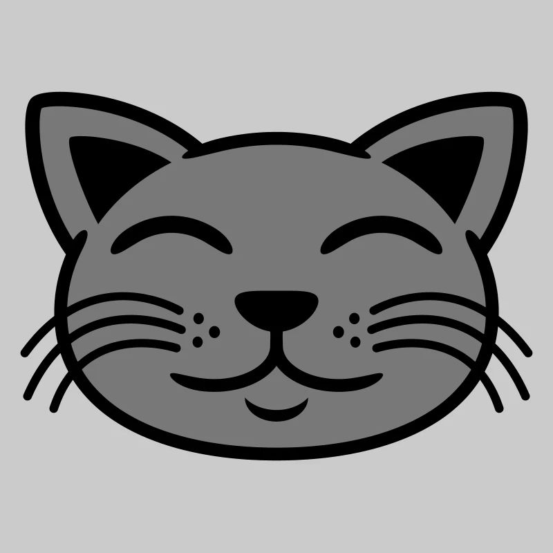 Visage de chat gris heureux