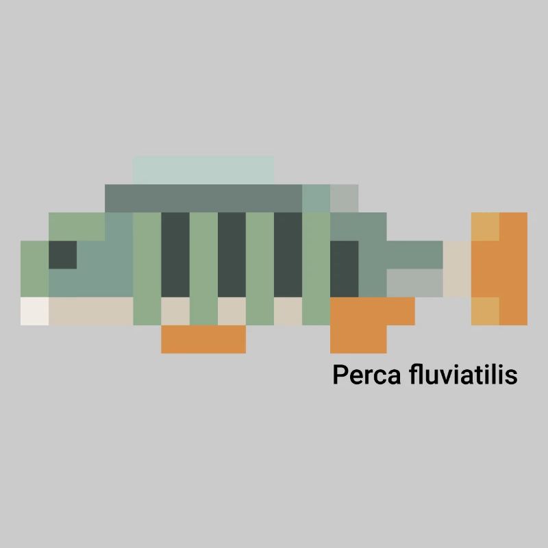 Perche - Perca fluviatilis pixélisée