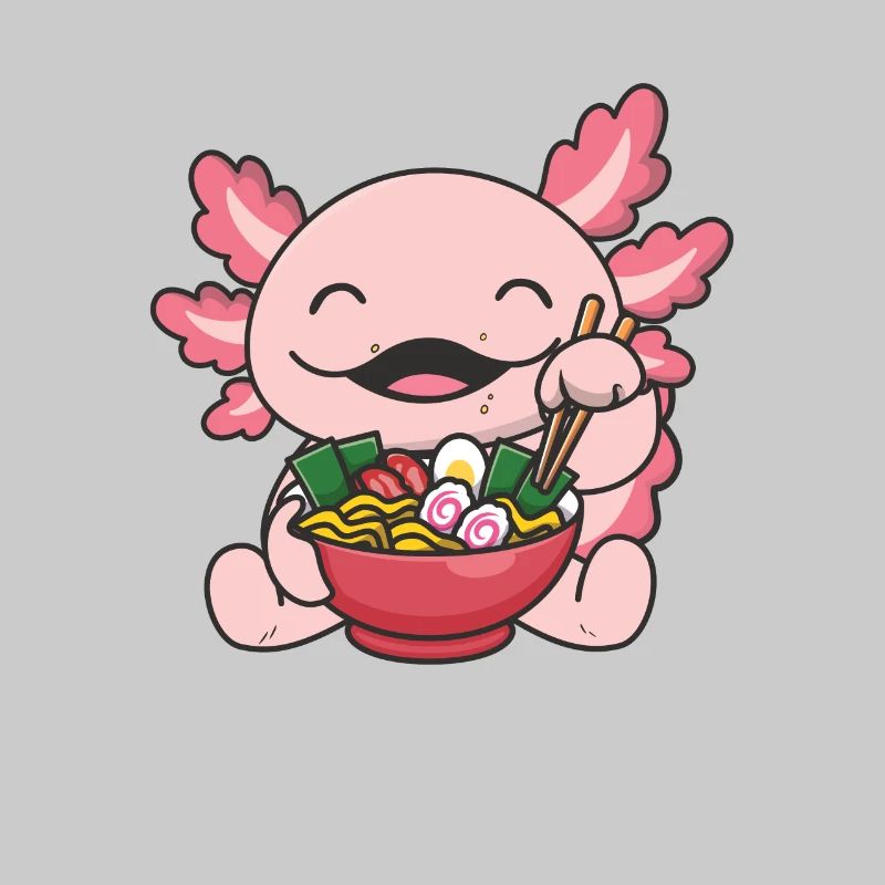 But first ramen sweet axolotl eats ramen