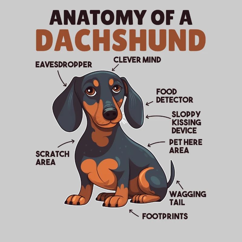 Anatomie d’explication du chien d’un teckel