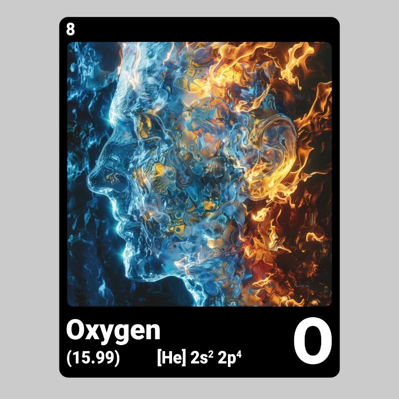 Periodic Table Element Oxygen (O) 008