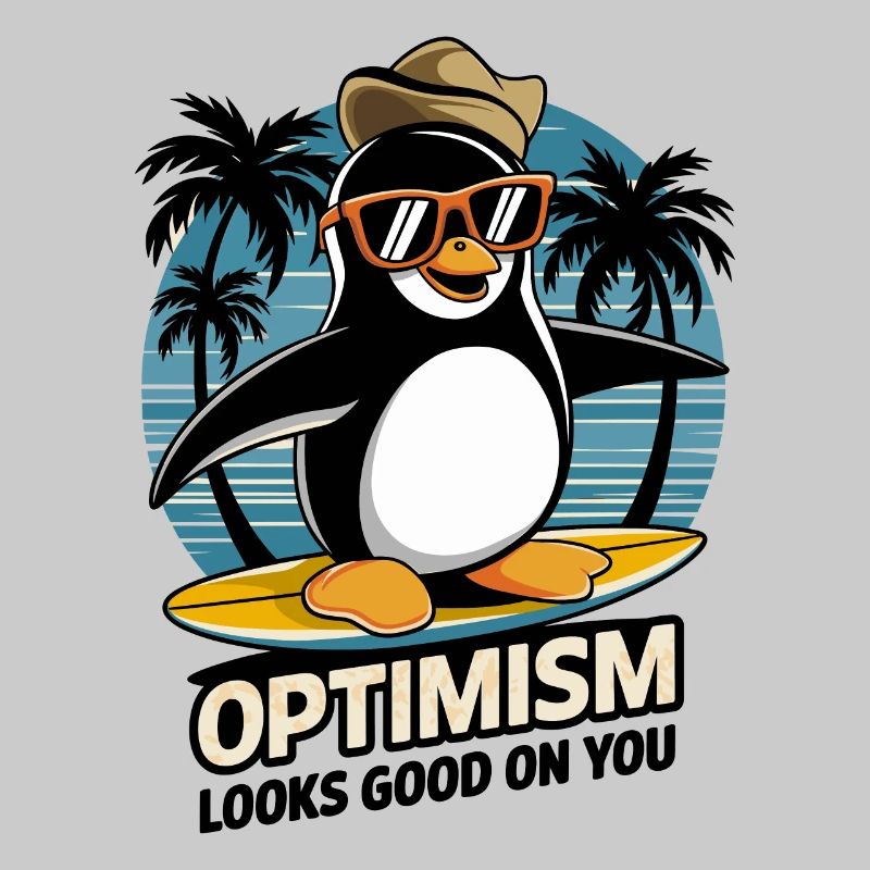 Optimismus Steht Dir Gut Surfen Pinguin