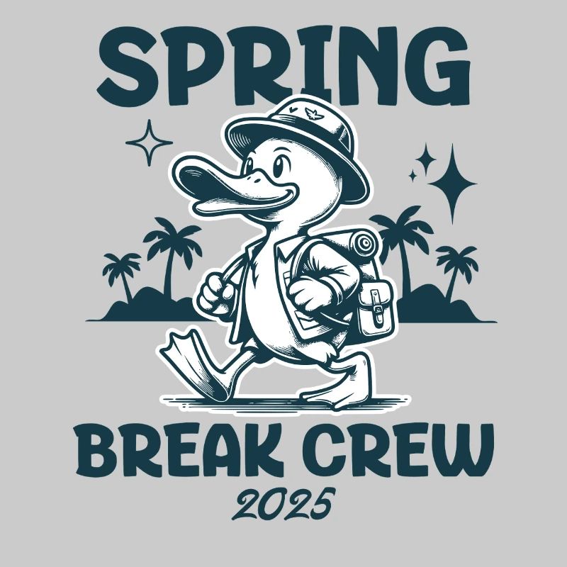 Spring Break Crew 2025 Beach Vacay Vibes Schattige Eend