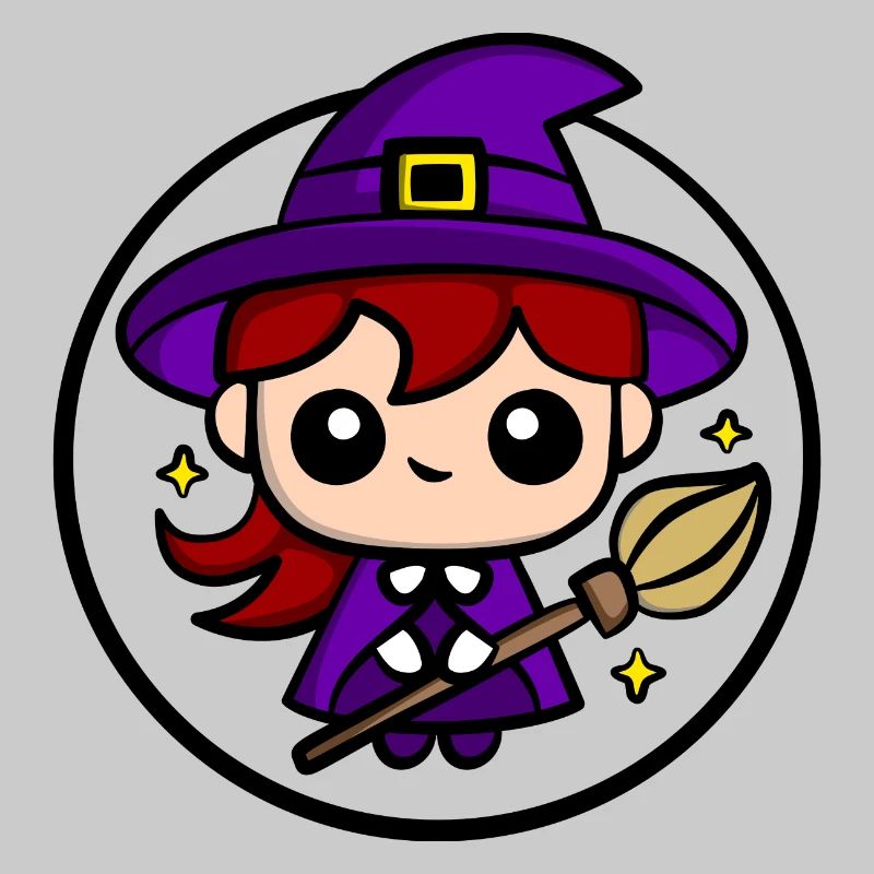 Cute Chibi Witch | Cute Halloween Witch Design