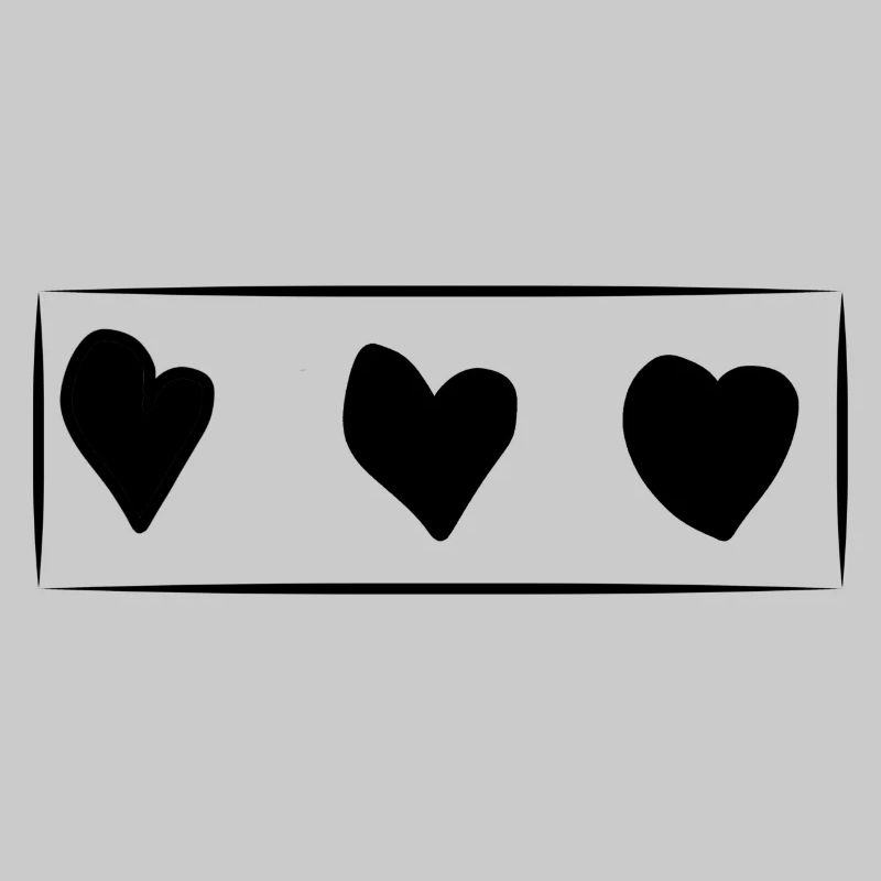 Three Hearts Heart Rectangle Love