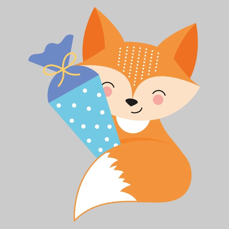 Fuchs mit Schultüte Einschulung