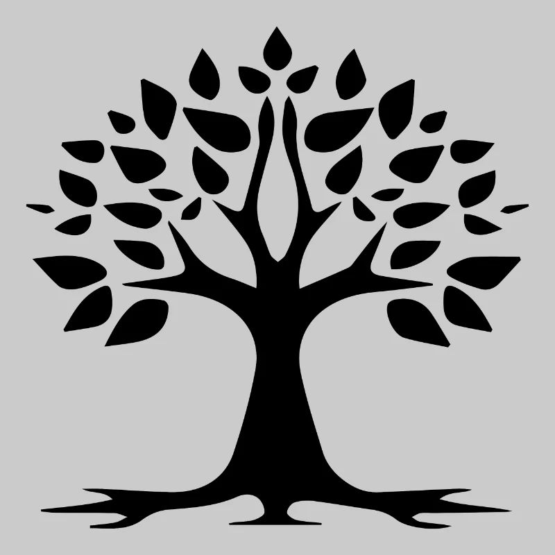 Stylized Tree Simple Tattoo Logo