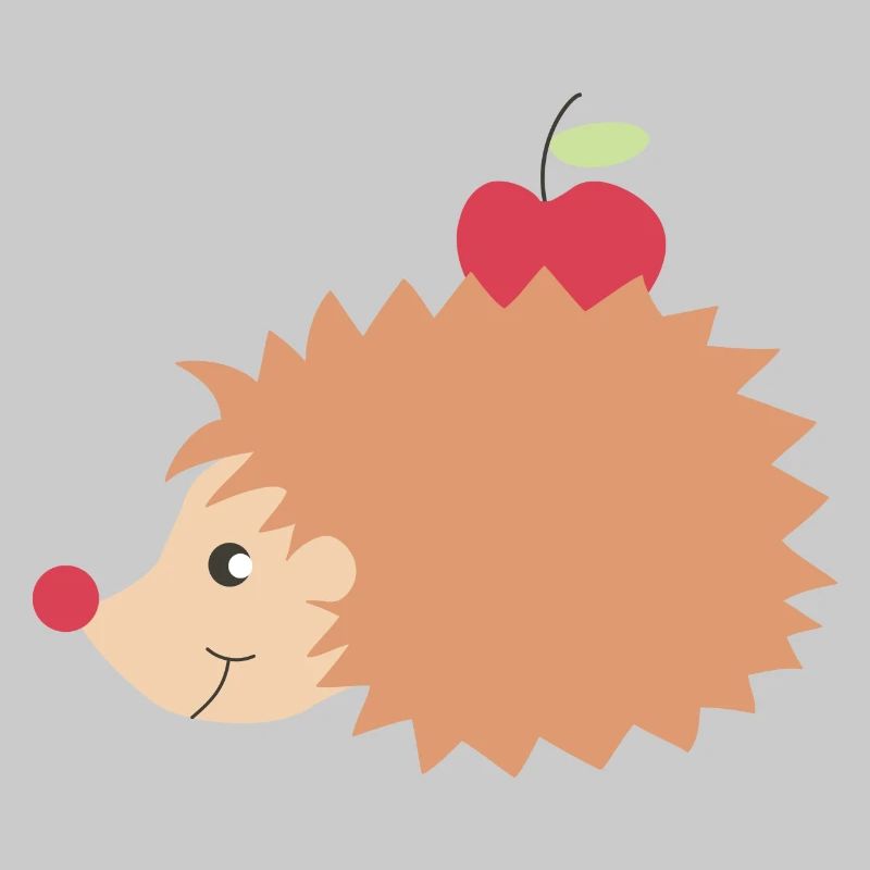 Igel mit Apfel