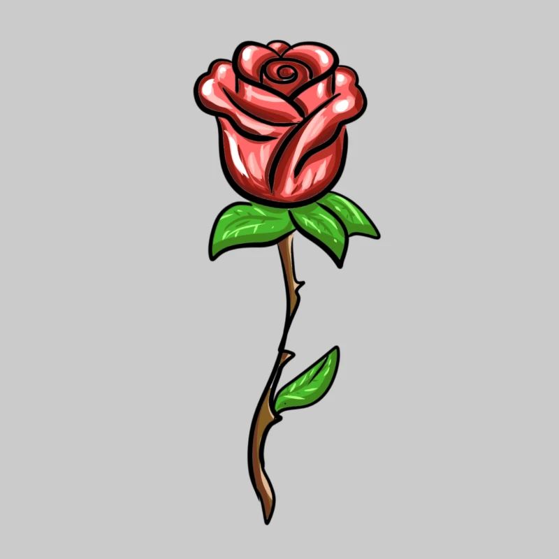 Symbole fleur en forme de plante rouge
