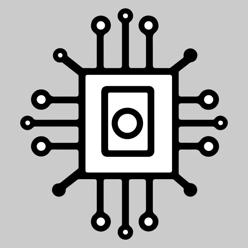 Digital Computer Chip Symbol
