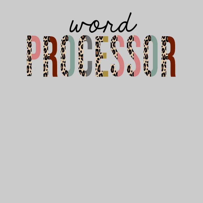 Word Processor Leopard Print Funny