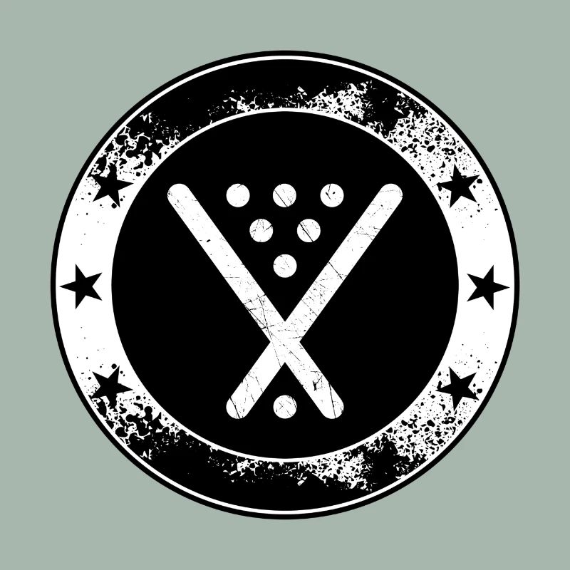 Poolbillard Emblem - Symbol Billard Queue Snooker