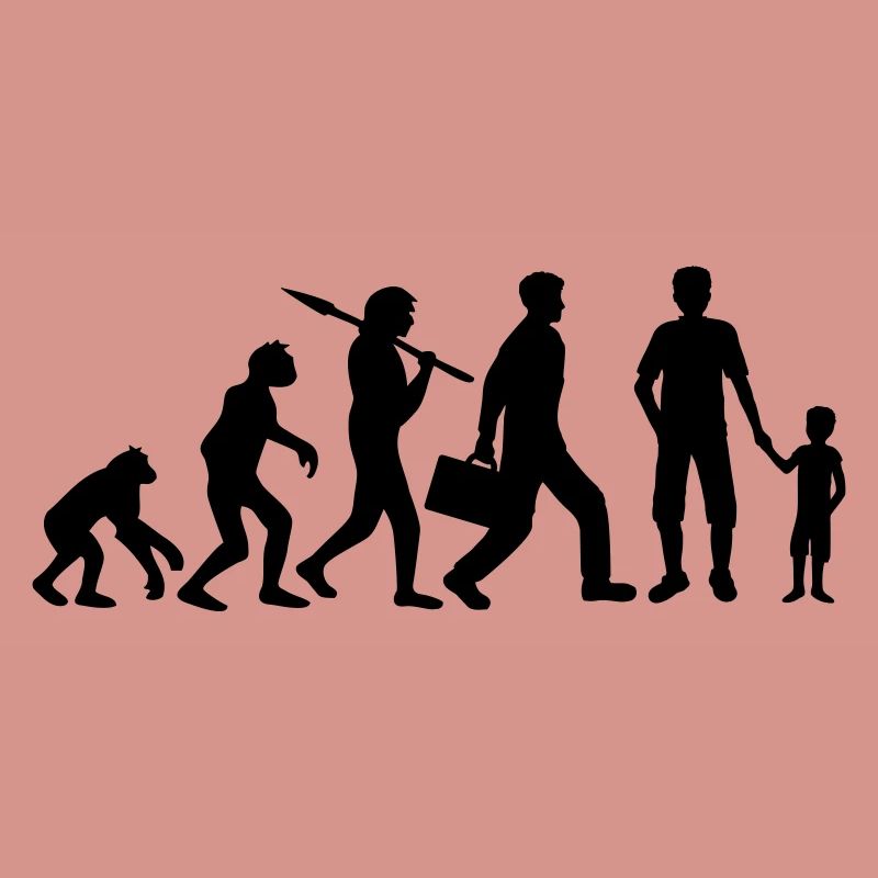 Stolzer Papa Junge Evolution