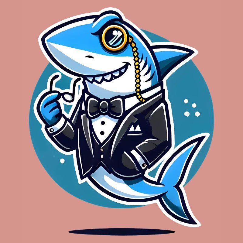 Classy Shark in Tuxedo Vector Design