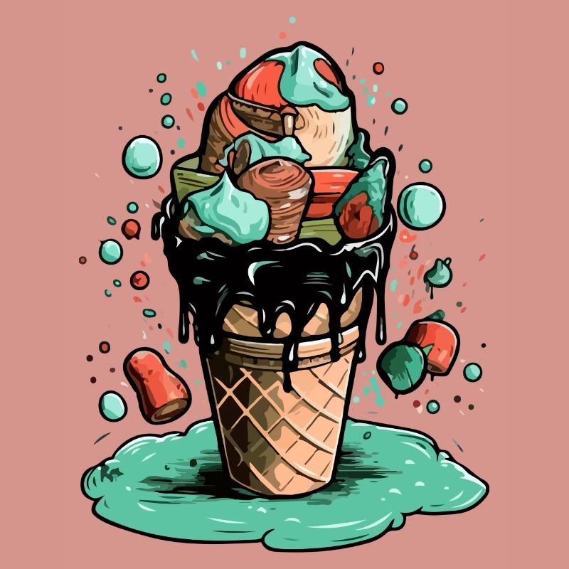 Cornet de glace multi-goûts