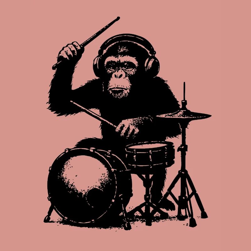 Grim monkey on drums