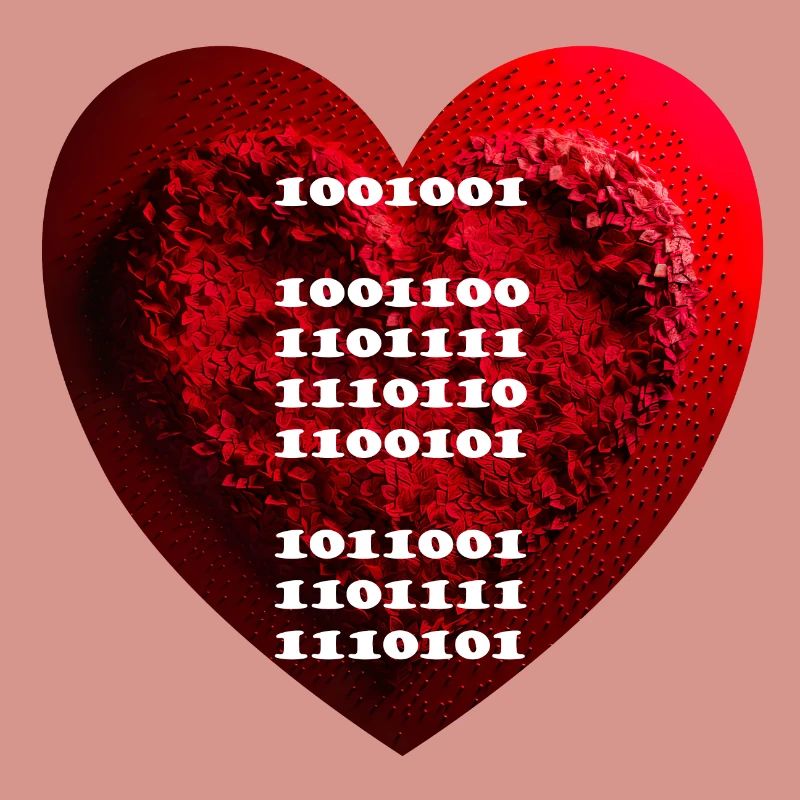 Déclaration d’amour cryptée en code binaire