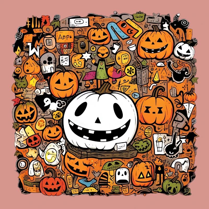 Multi pattern halloween pumpkin