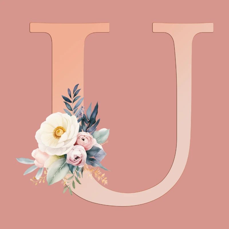 U monogramme, Floral, Boho