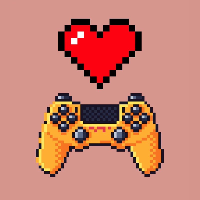 Retro gaming heart controller