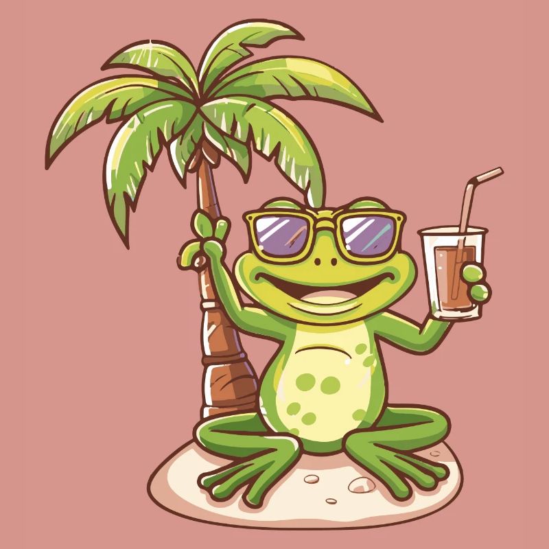 Frog Summer Beach Comic