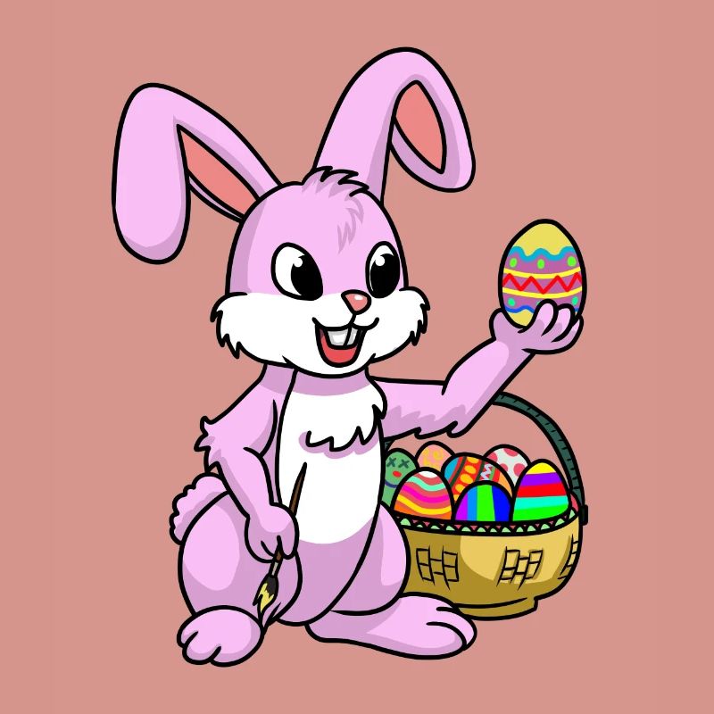 Pink Easter Bunny Egg Easter Bunny Painting Child Easter Eggs