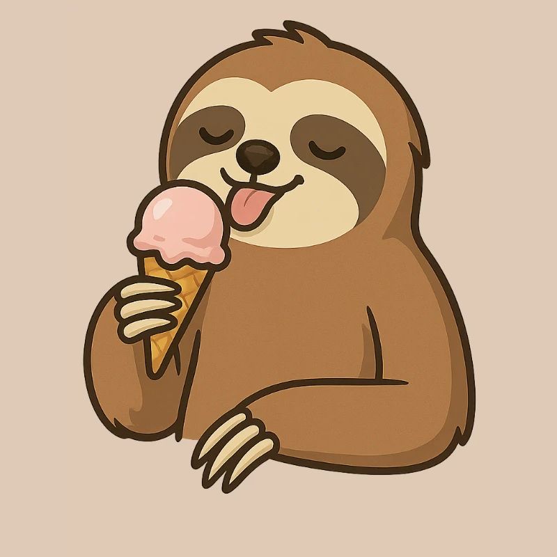 faultier mit Eis