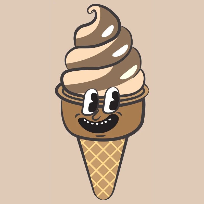Crème glacée de dessin animé rétro