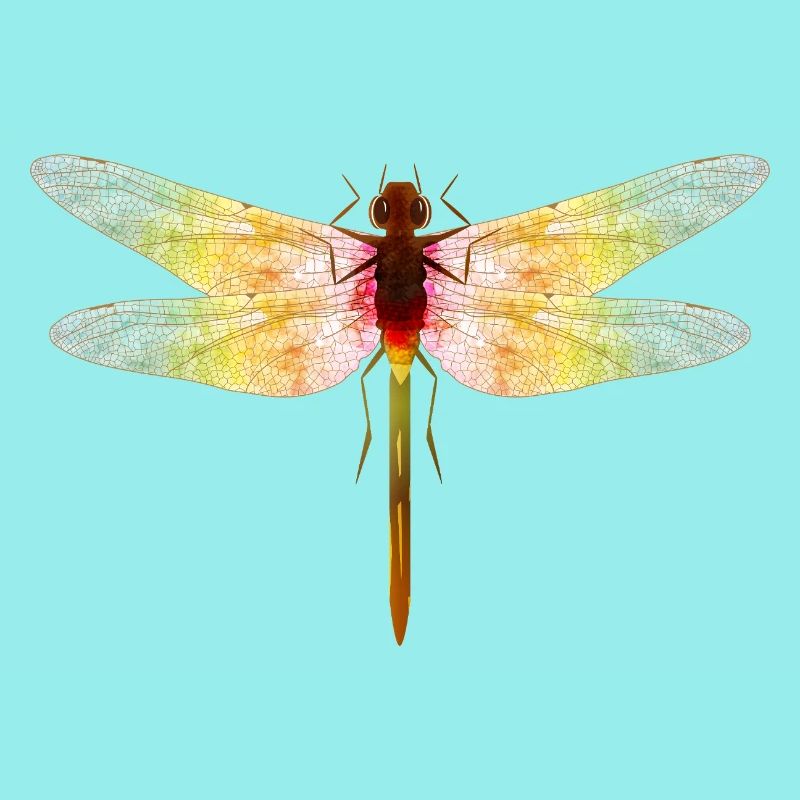 Libellule irisée – motif insecte en filigrane