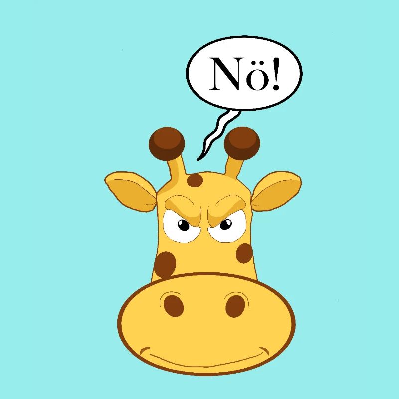 Statement Nö Giraffe, Nein Fun Comic, Einfach Nö