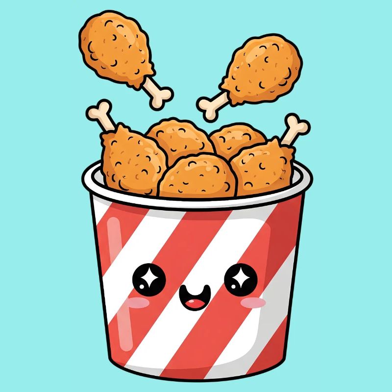 Kawaii-Brathähnchen-Eimer