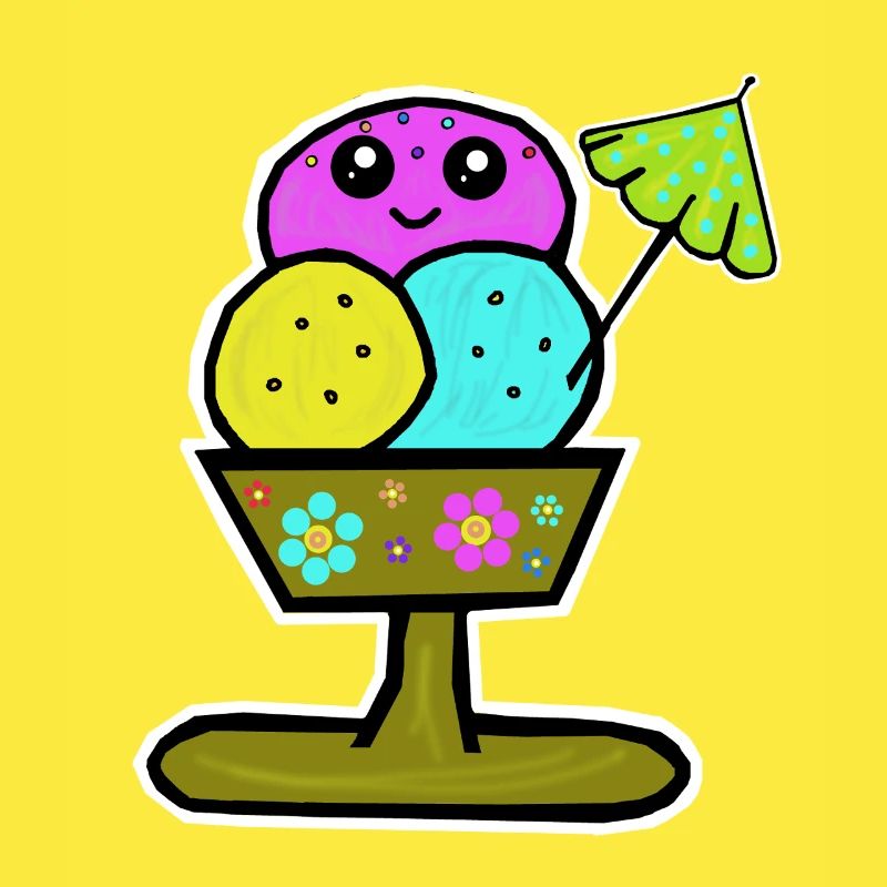 Bunter Eisbecher Eiscreme Eiskreme Eis