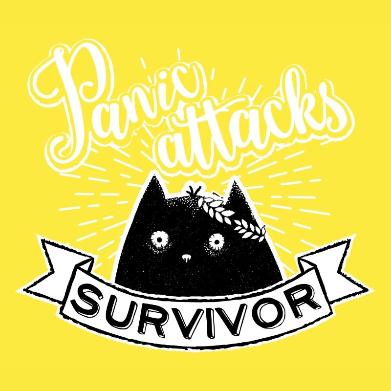 Panic Attacks Survivor, black and white, ver. 2