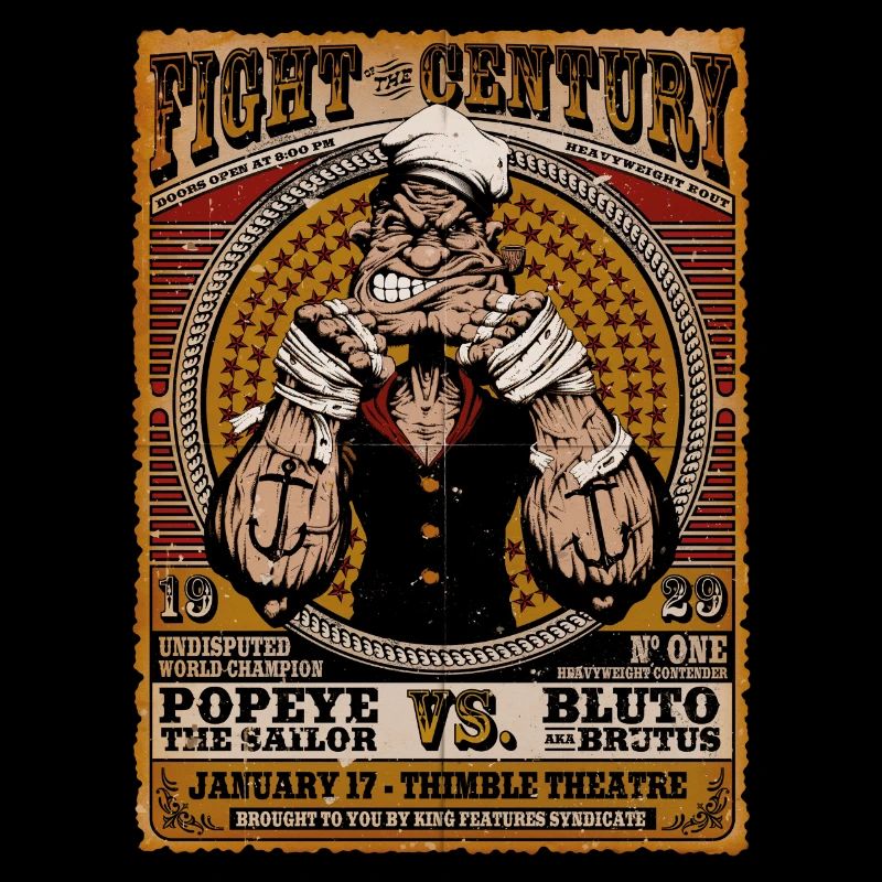 Affiche Du Combat Du Siècle De Popeye Colorée