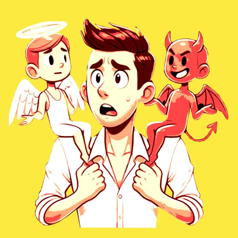 Déchiré la voix de la conscience