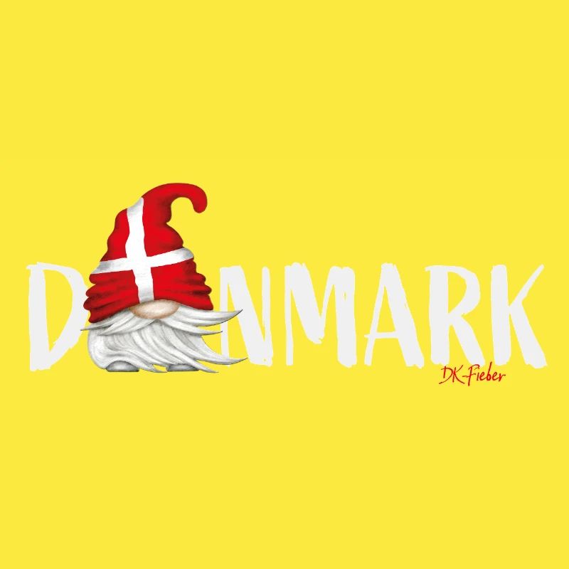 Danmark Lettrage Gnome Danemark Drapeau