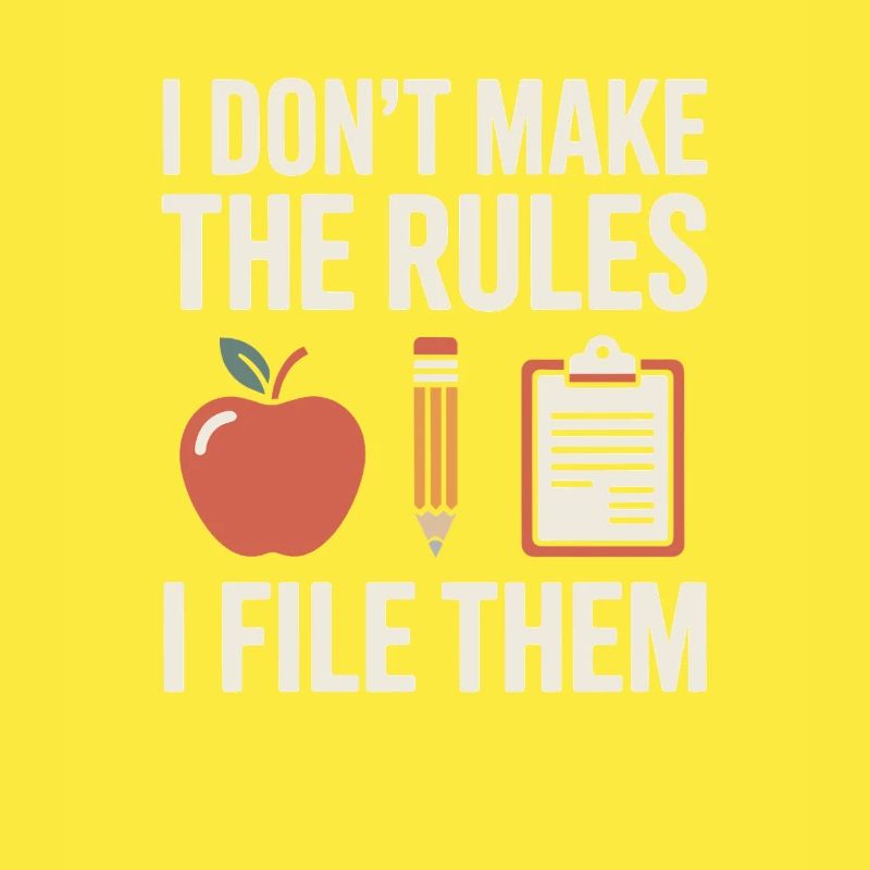 Funny Secretary Saying Don't Make Rules File Them
