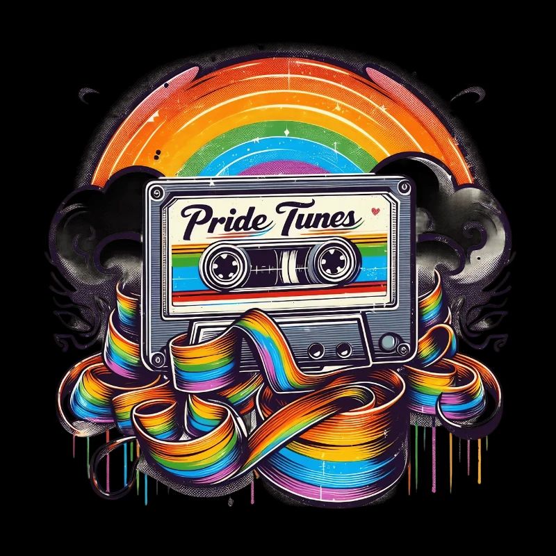 Conception de cassette arc-en-ciel Pride Tunes