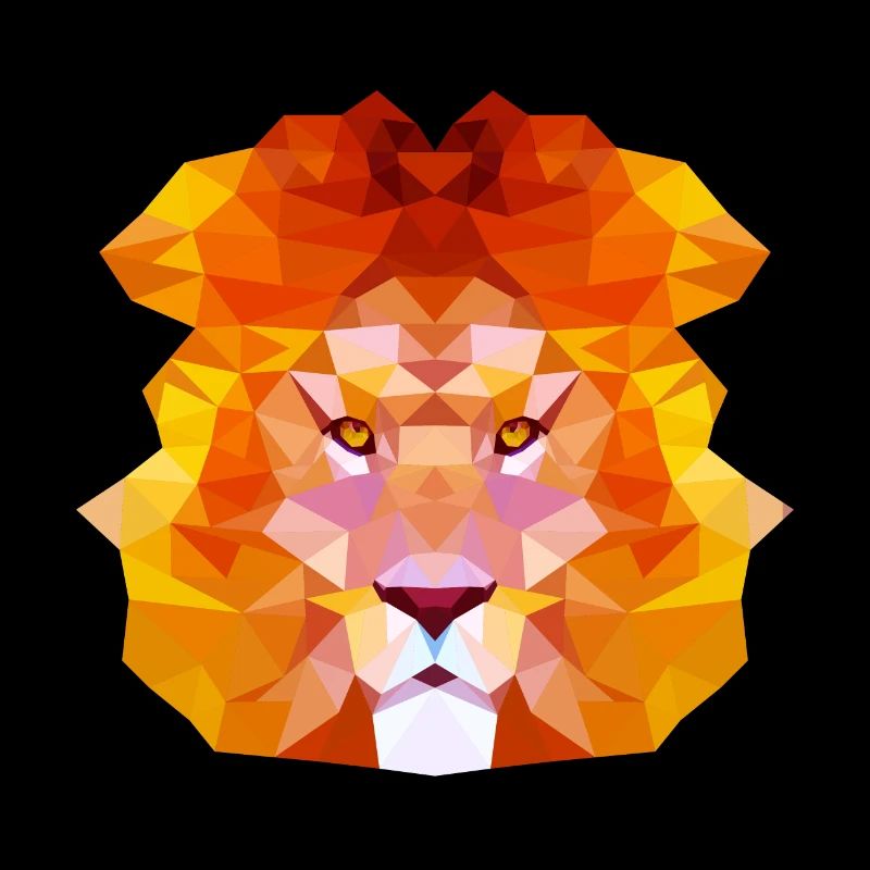 Belle conception de polygone de lion