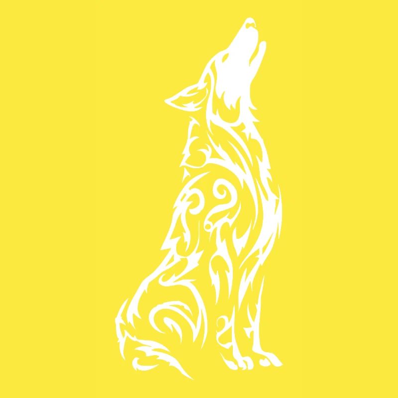 Wolf's Silhouette Tribal Pattern