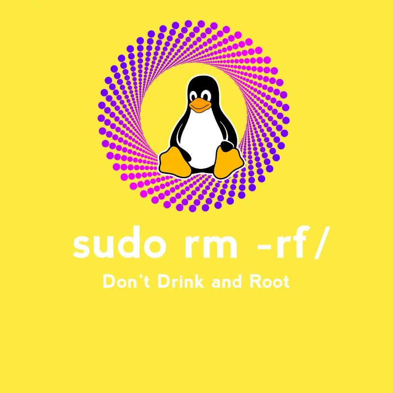 Ordinateur Sys admin Penguin Nerd pc sudo rm -rf cod