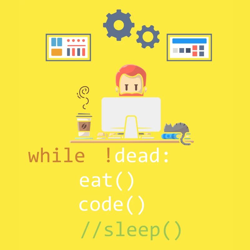 Dead Eat Code Sleep Funny Programming Computer Pro