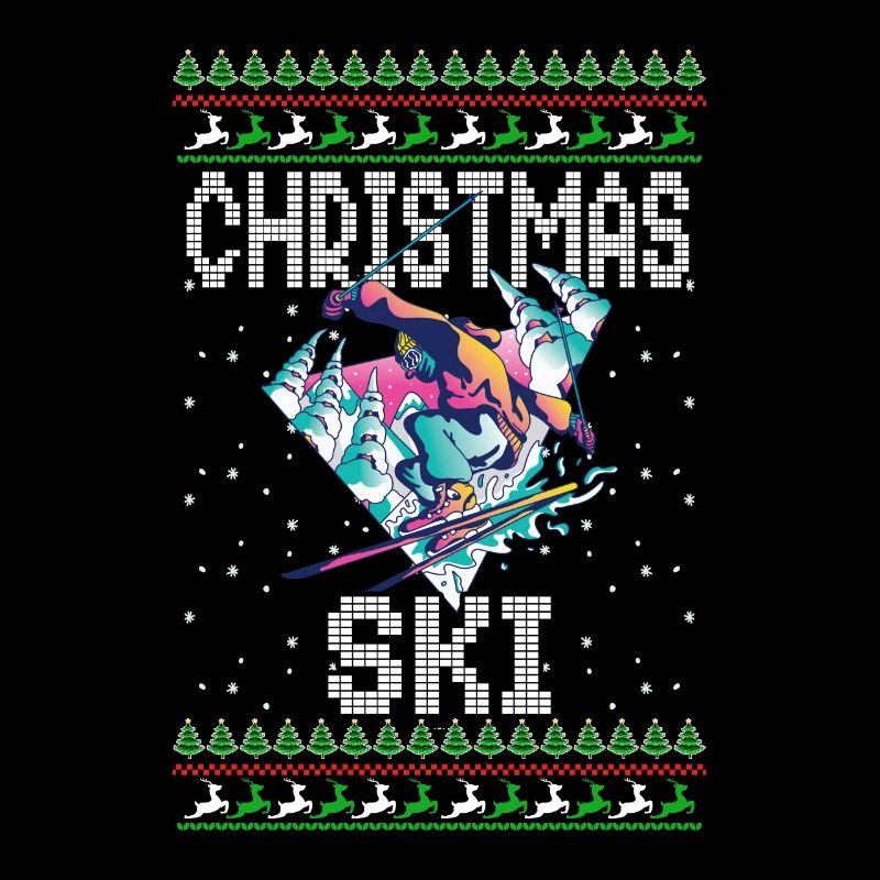 Drôle de Noël Ski Lover Noël Pull moche Ski