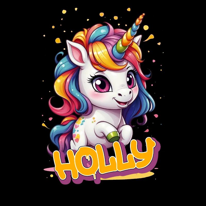 HOLLY - Schöner Mädchen Name mit süßem Einhorn