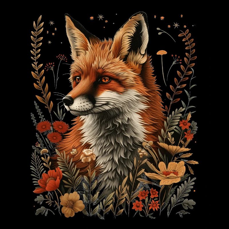 Nature Floral Fox