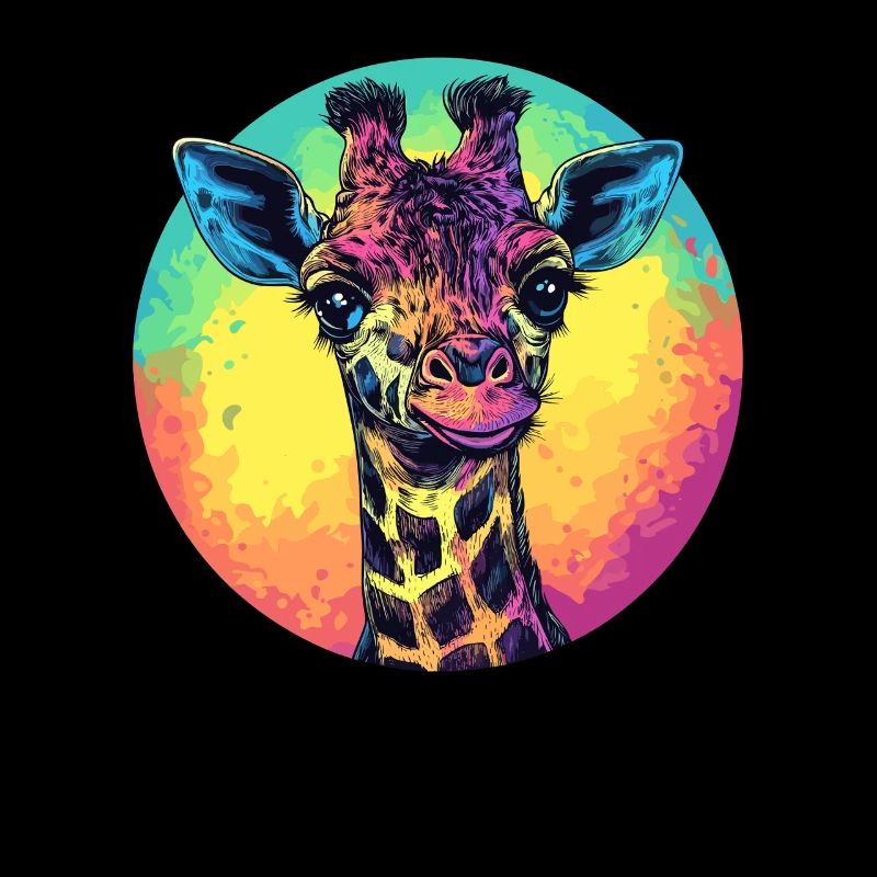 Colorful Giraffe with Gradient